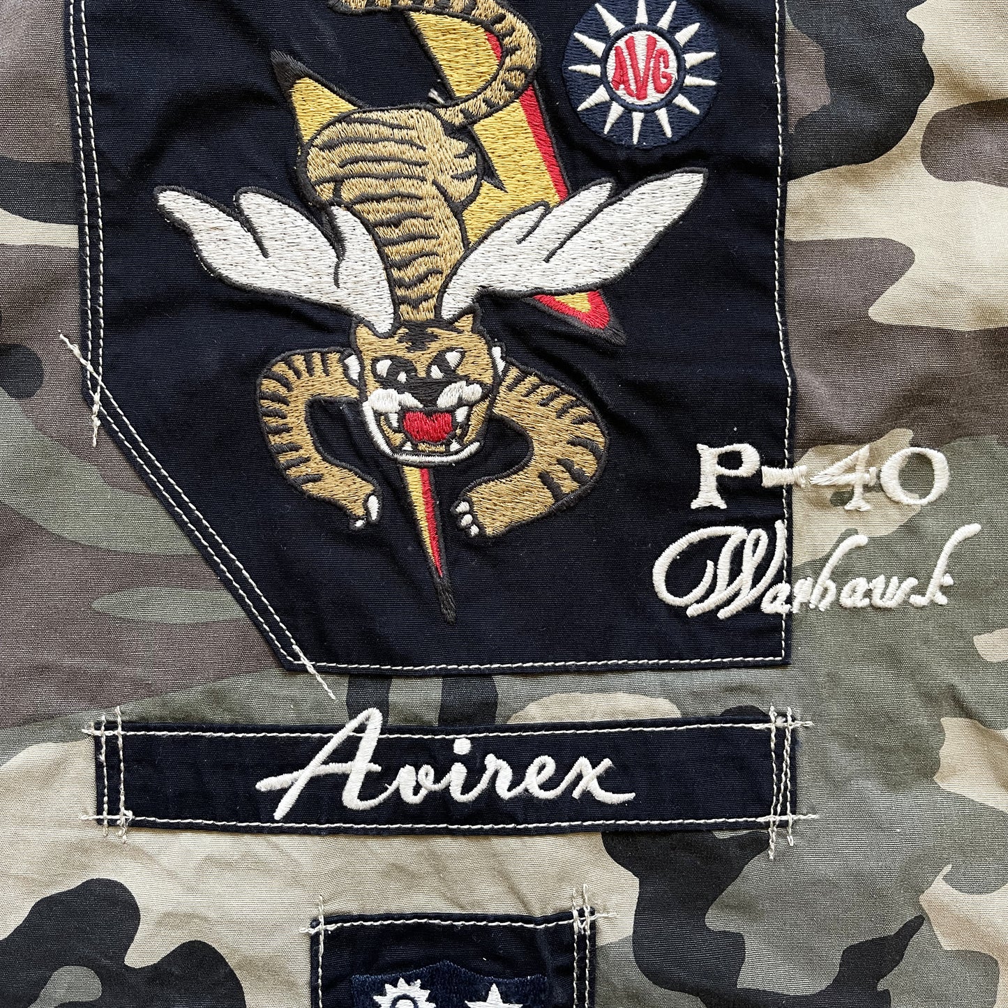 Avirex US 'Flying Tigers' Camo Military Jacket - S