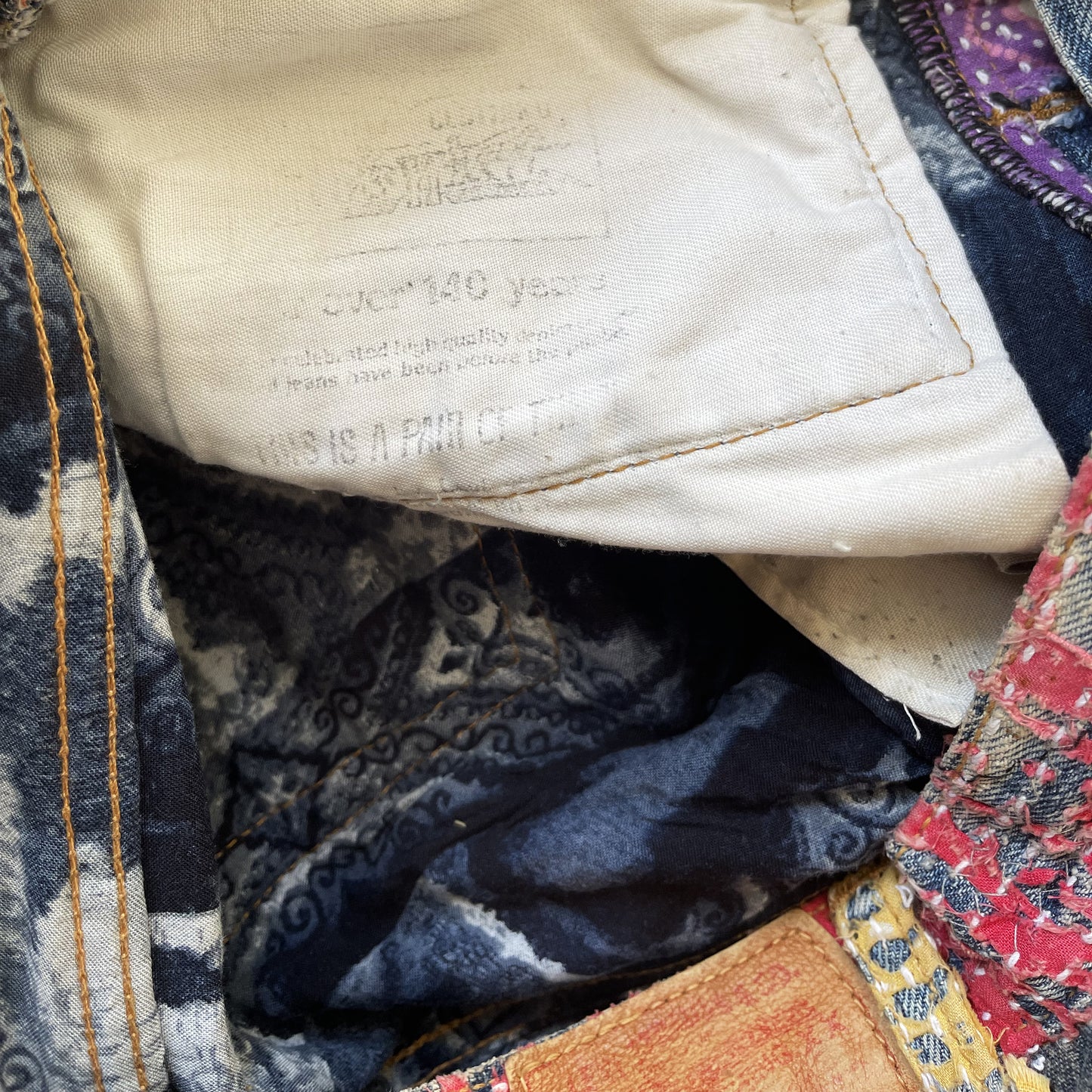 Boro Bandana Sashiko Distressed Jeans - W30"