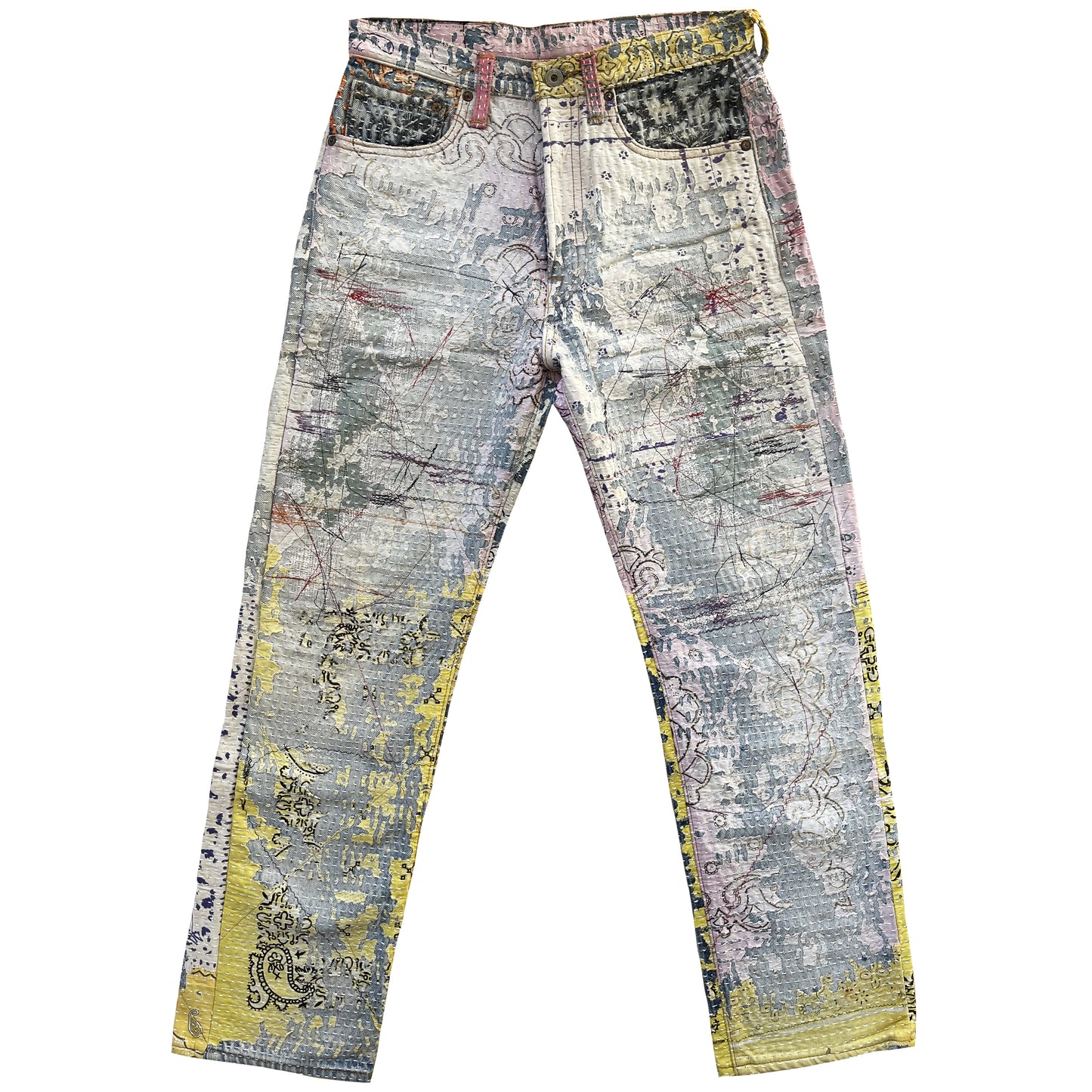 Boro Bandana Sashiko Distressed Jeans - W30"