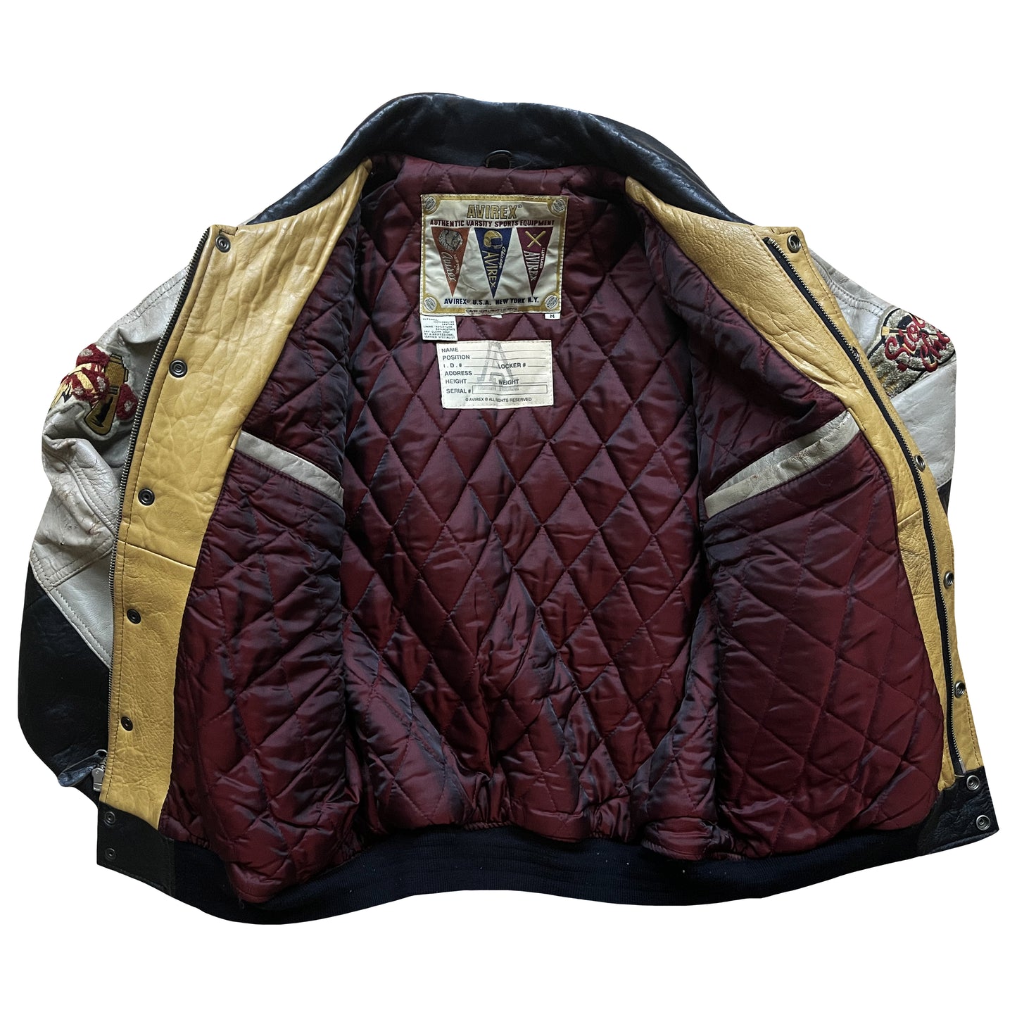 Avirex 'Sioux Chiefs' Leather Varsity Jacket - M