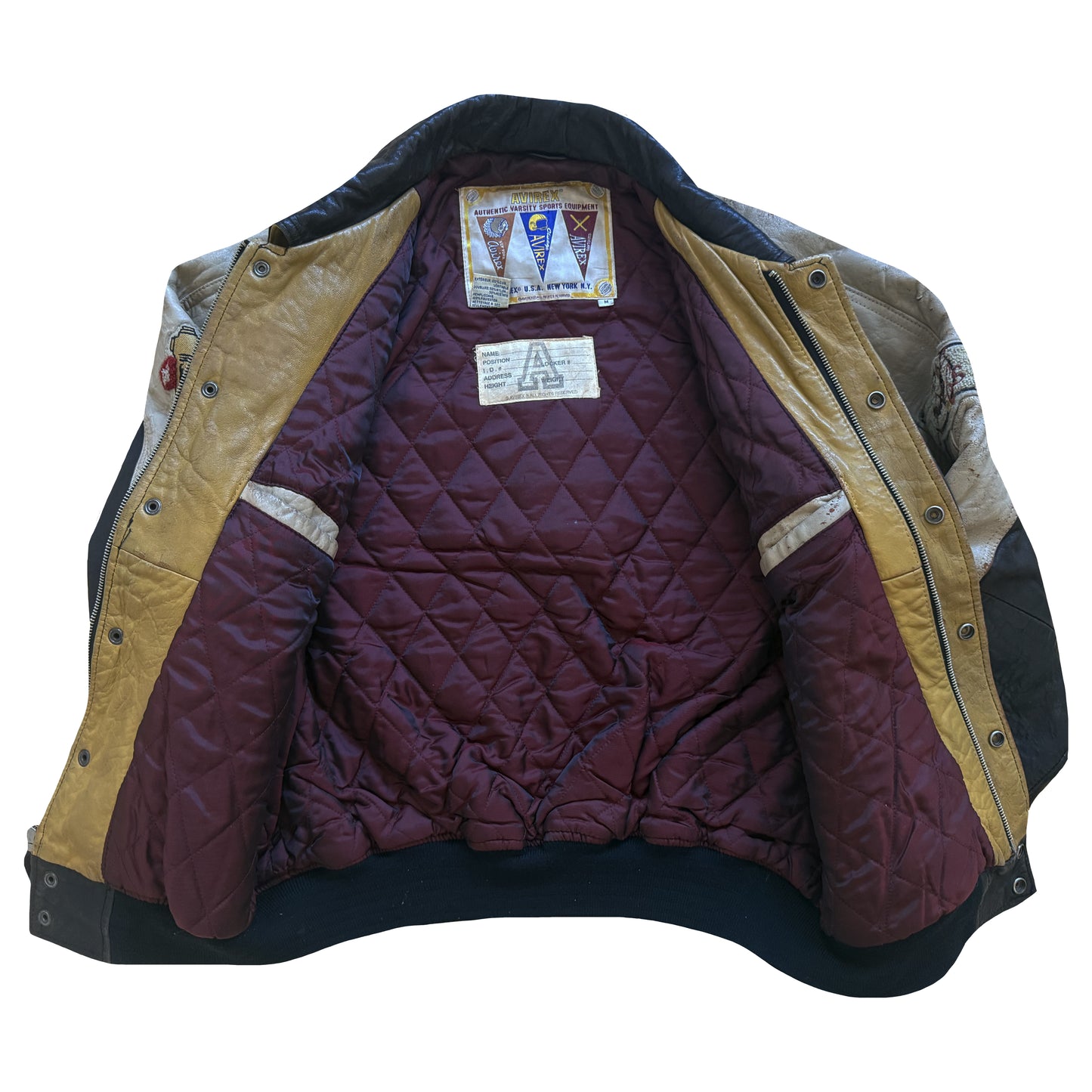 Avirex 'Sioux Chiefs' Leather Varsity Jacket - M