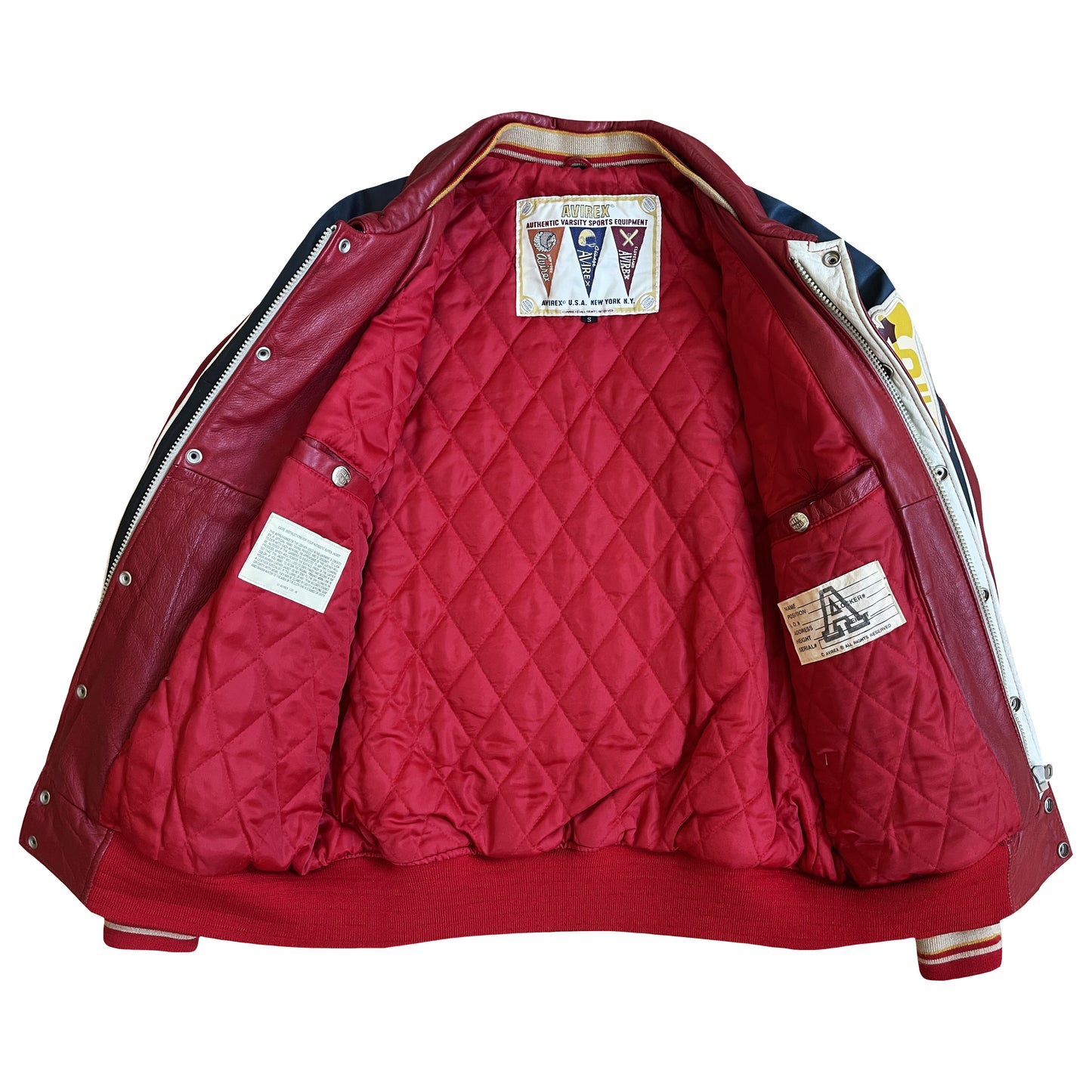 Avirex 'Sioux Football Team' Leather Varsity Jacket - S