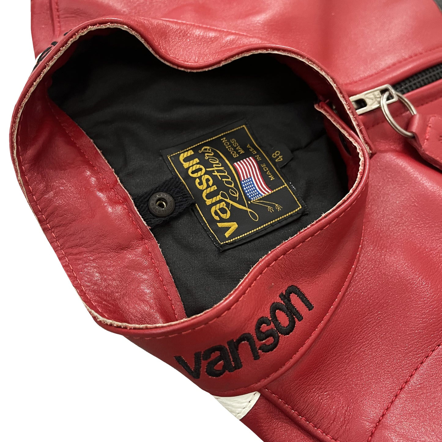 Vanson Leathers Spiderweb Leather Racing Jacket - XL