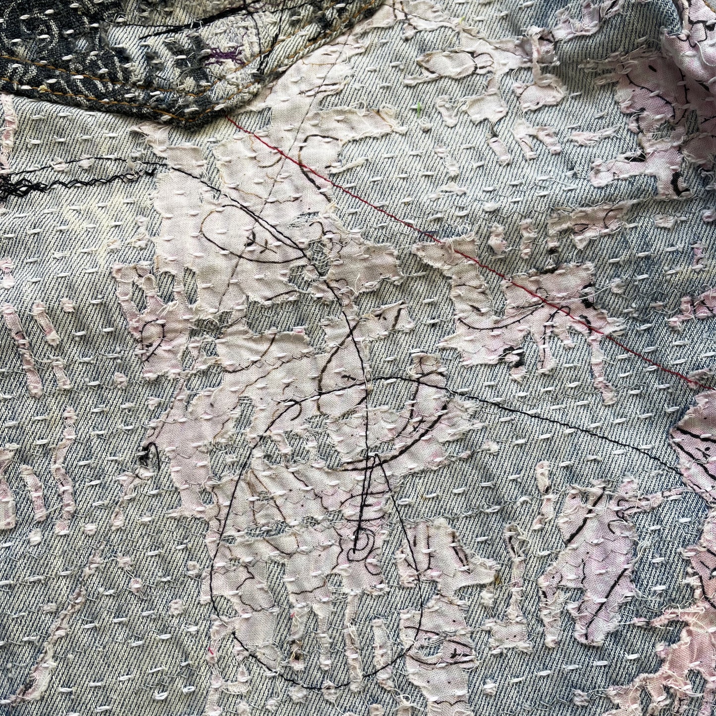 Boro Bandana Sashiko Distressed Jeans - W30"