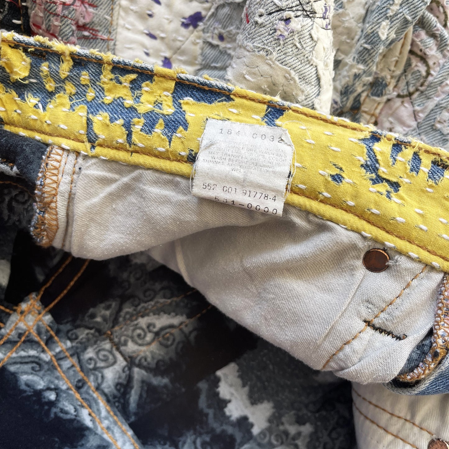 Boro Bandana Sashiko Distressed Jeans - W30"