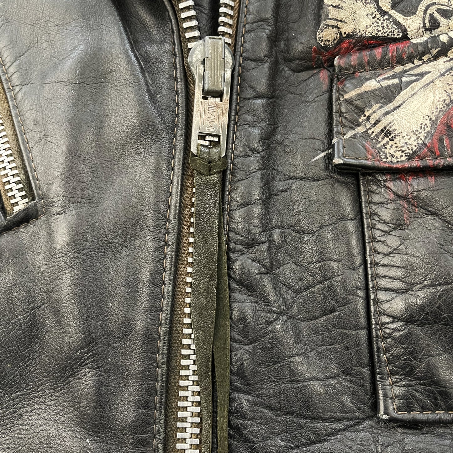 The Great China Wall 'Motor City' Leather Biker Jacket