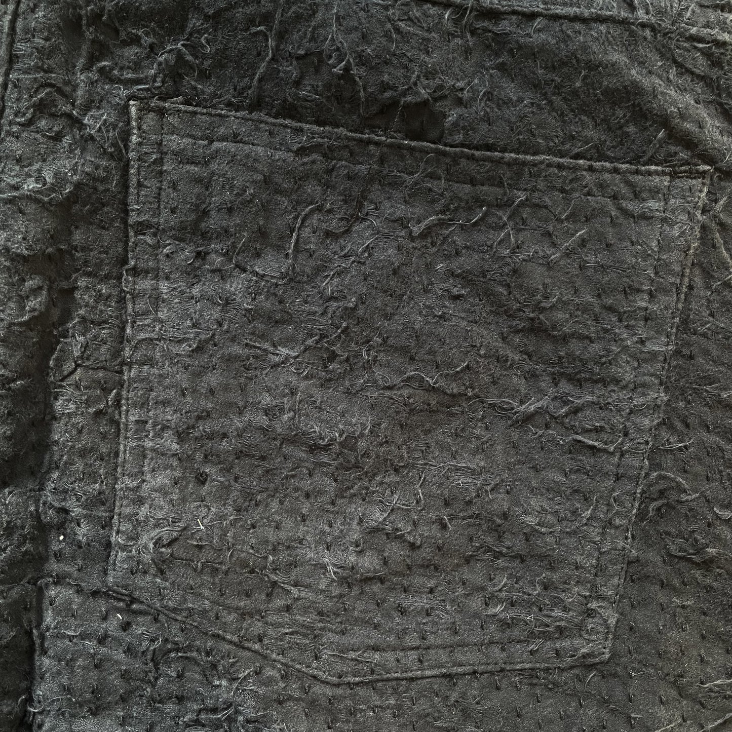 Boro Sashiko Black Distressed Jeans - W34"