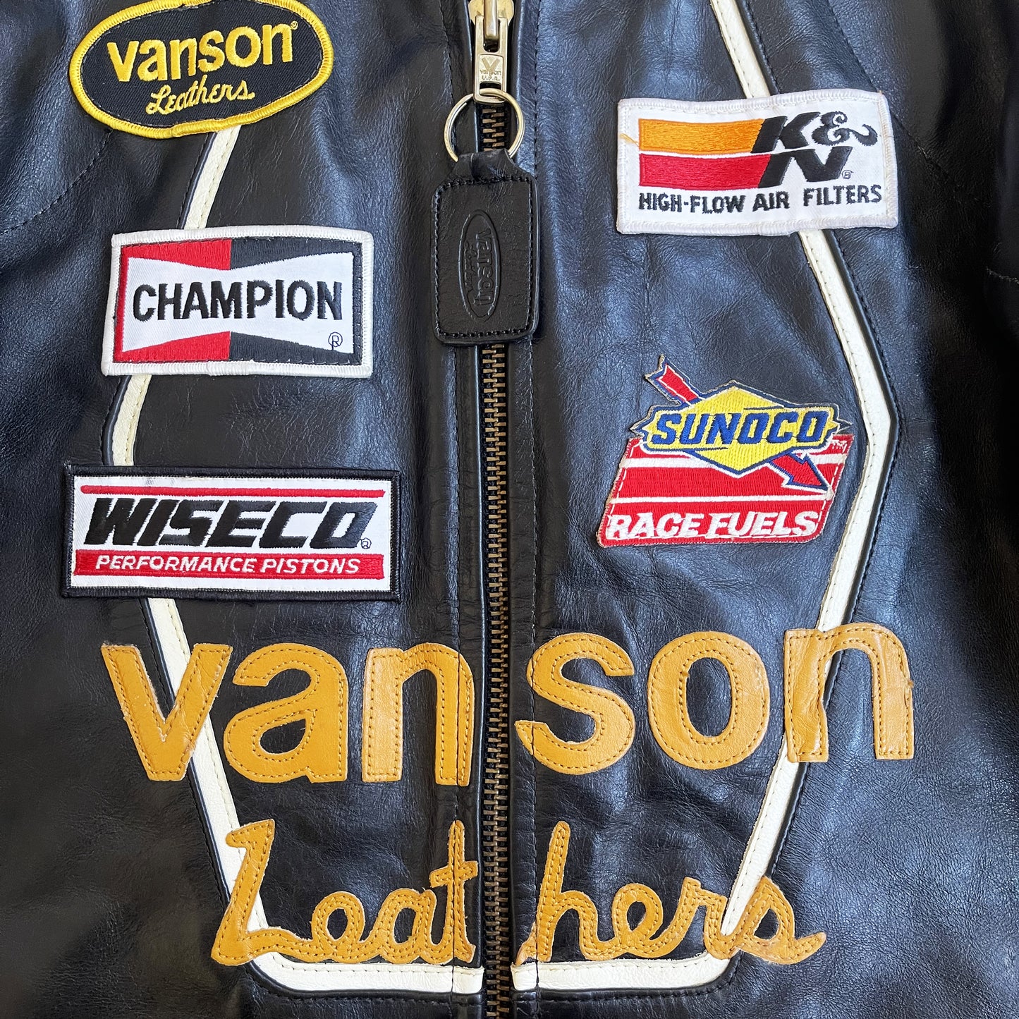 Vanson Leathers 'One Star' Motorcycle Racer Jacket - L