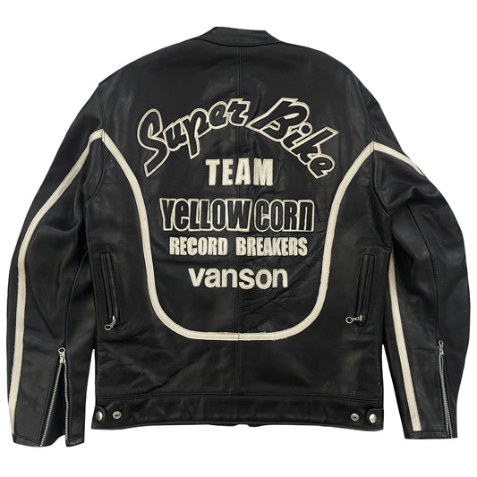 Vanson Leathers x Yellow Corn Motorcycle Racer Jacket - L