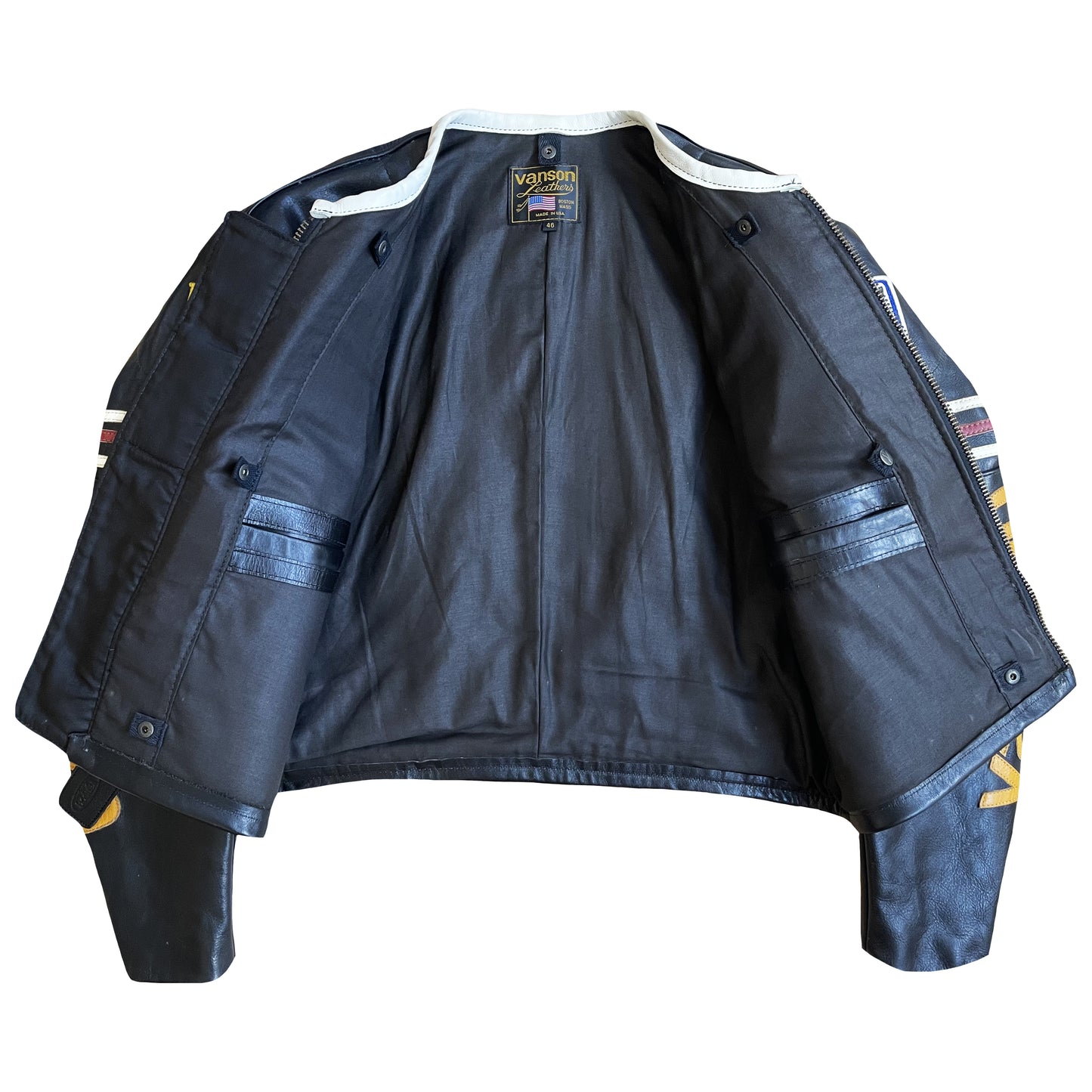 Vanson Leathers 'One Star' Motorcycle Racer Jacket - L