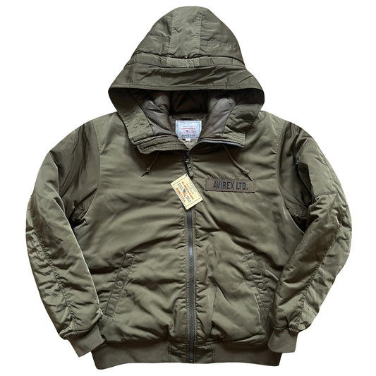 Avirex Padded Bomber Jacket With Hood - L