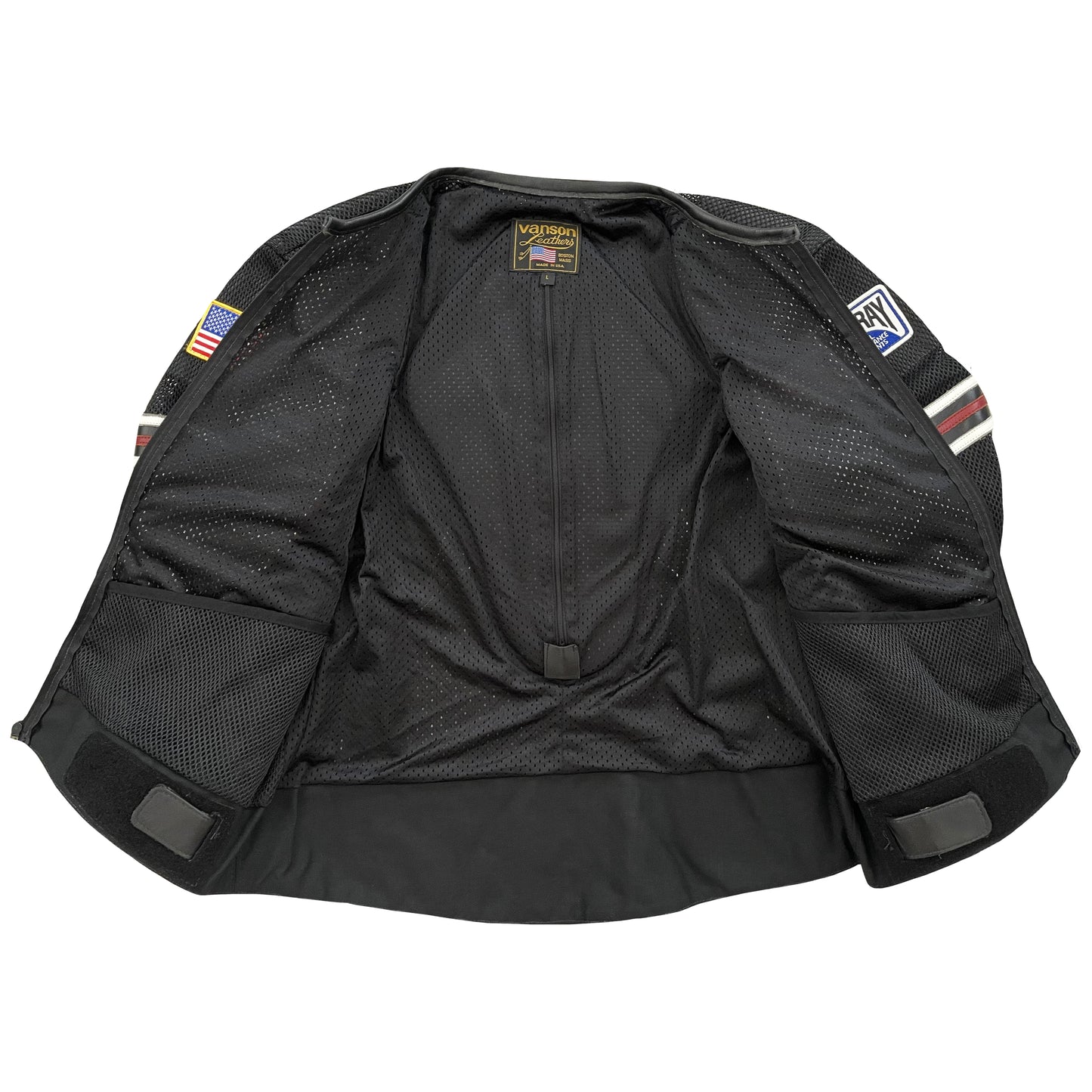 Vanson Leathers 'One Star' Mesh Motorcycle Racer Jacket - L