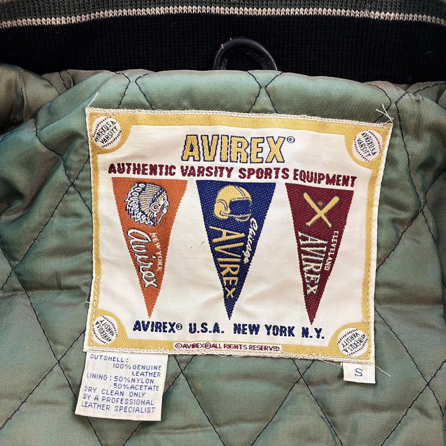 Avirex Wildbears Leather Varsity Jacket - S