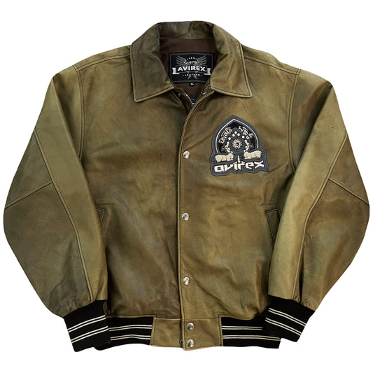 Avirex 'Meditation Journey' Leather Varsity Jacket - XL