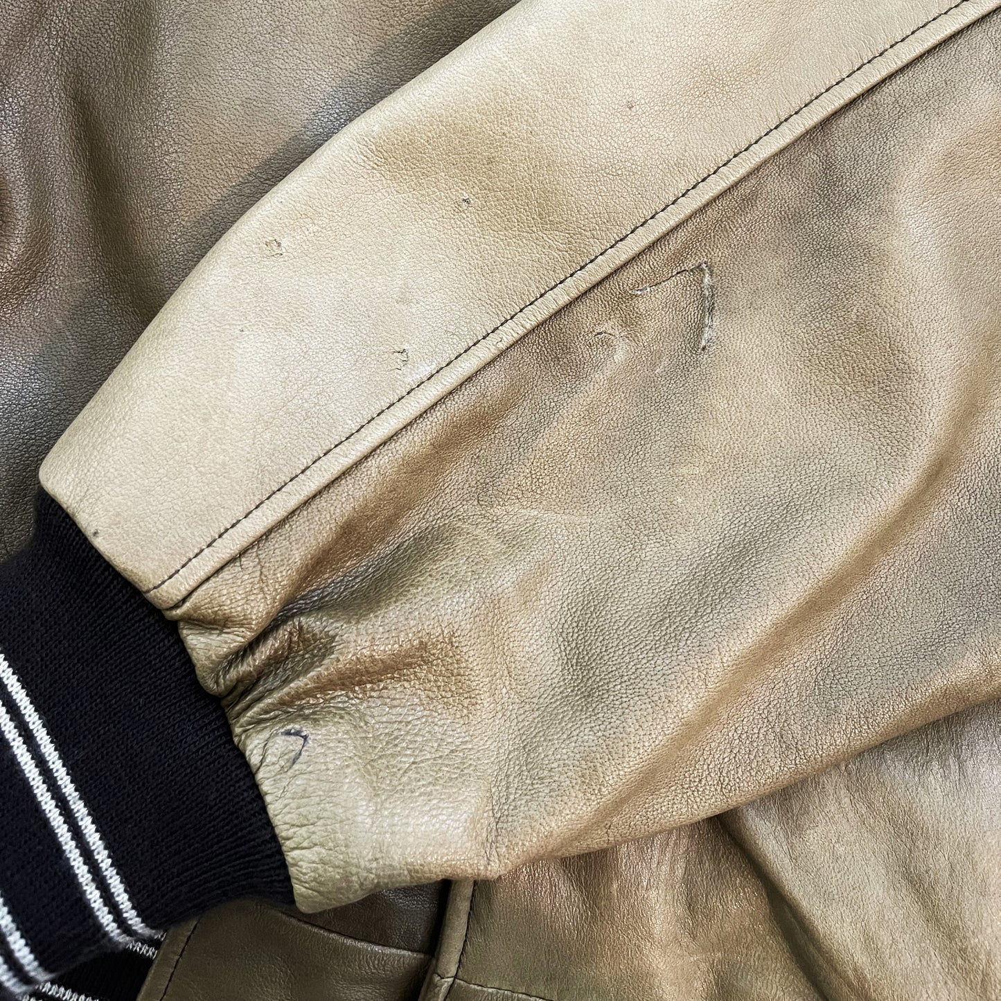 Avirex 'Meditation Journey' Leather Varsity Jacket - XL