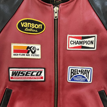 Vanson Leathers Race Team Leather Bomber Jacket