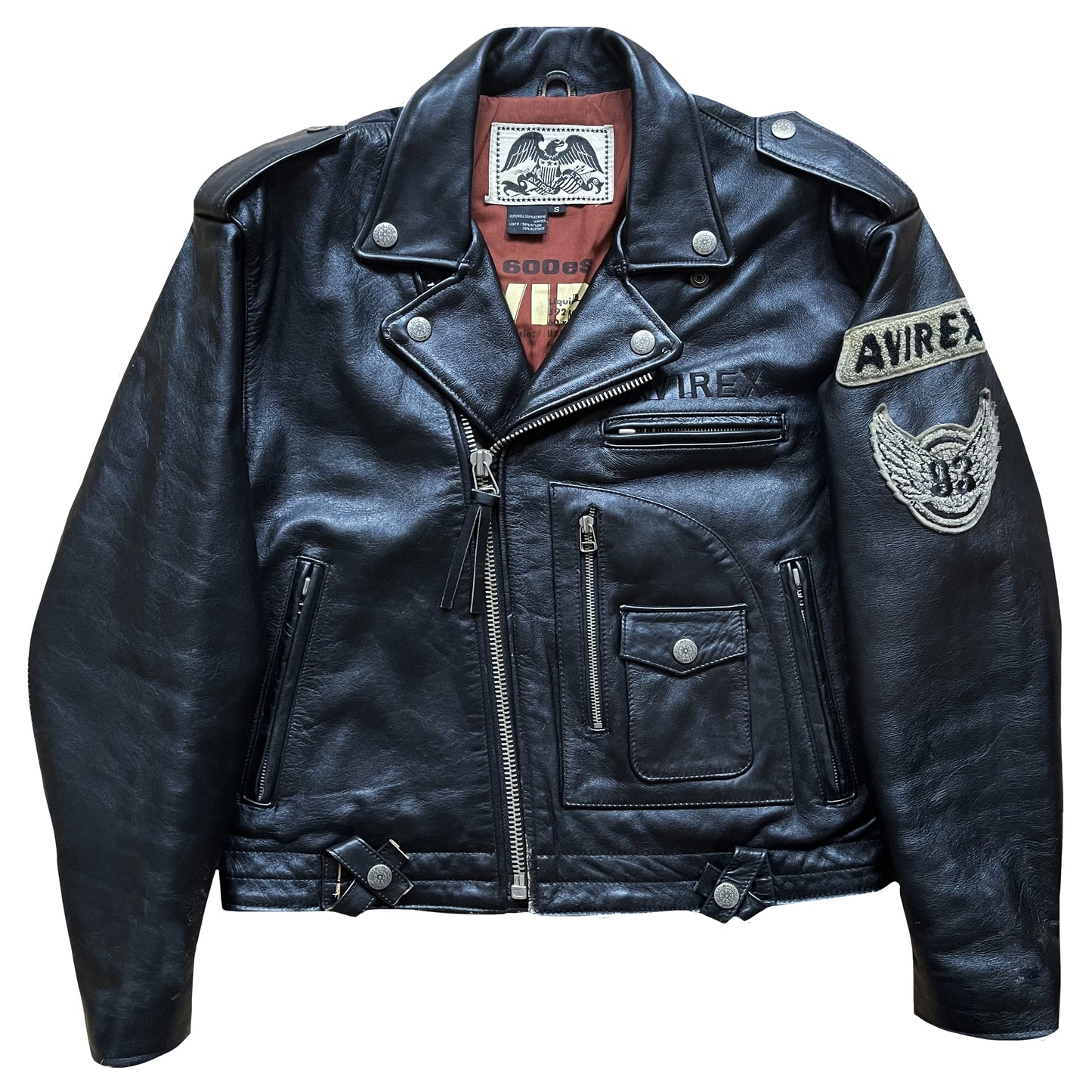 Avirex 'Daytona to LA' Leather Biker Jacket - S