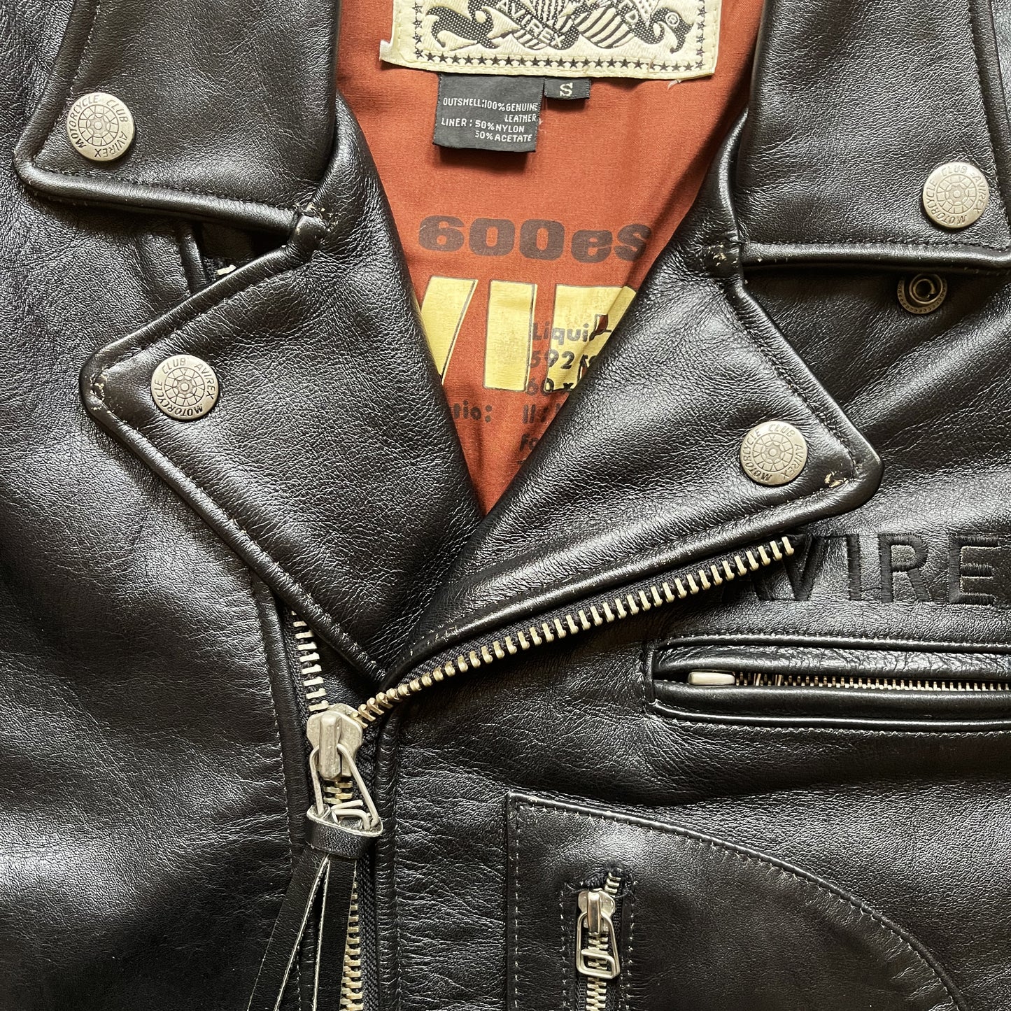 Avirex 'Daytona to LA' Leather Biker Jacket - S
