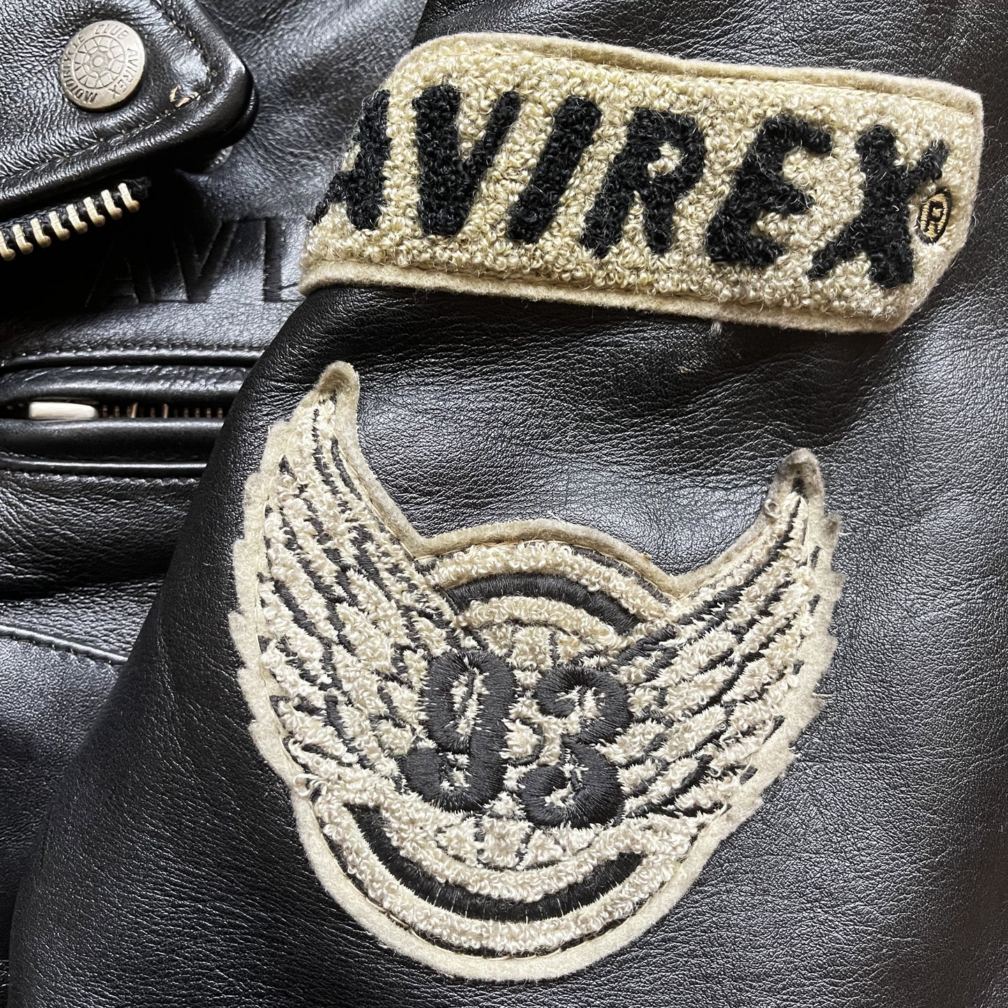 Avirex 'Daytona to LA' Leather Biker Jacket - S