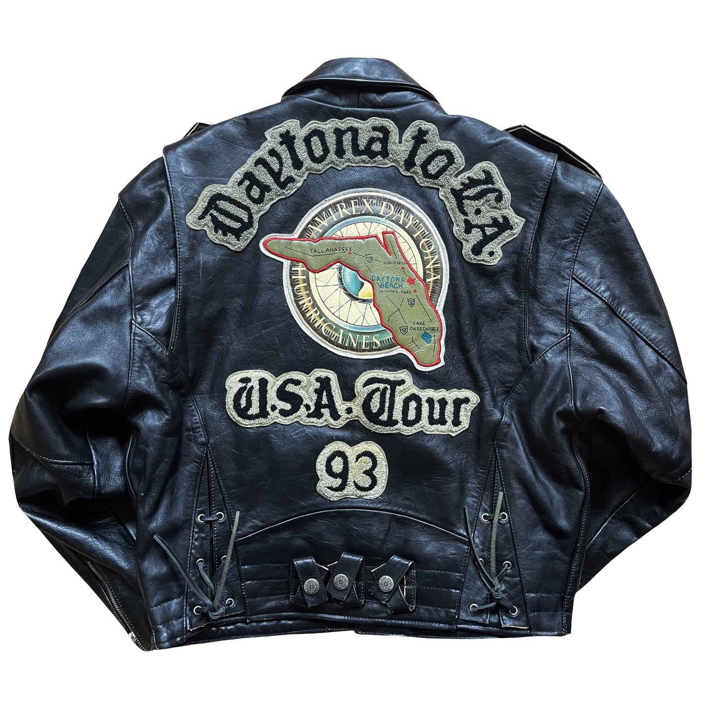 Avirex 'Daytona to LA' Leather Biker Jacket - S