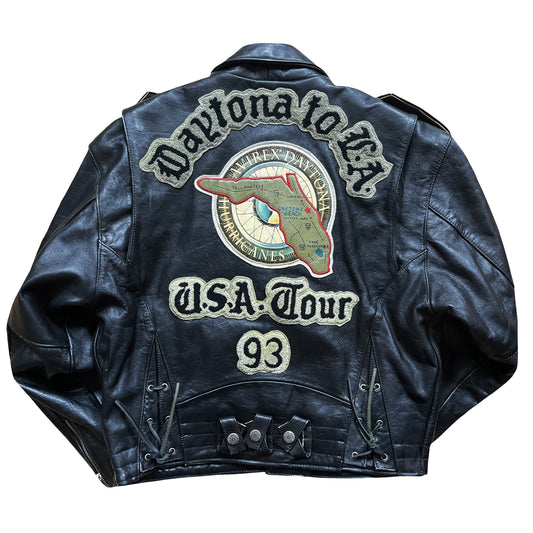 Avirex 'Daytona to LA' Leather Biker Jacket - S