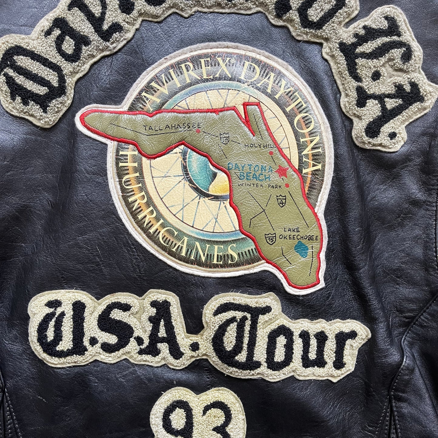 Avirex 'Daytona to LA' Leather Biker Jacket - S