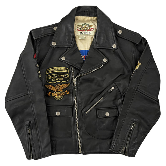Avirex Cold War Leather Biker Motorcycle Jacket - S