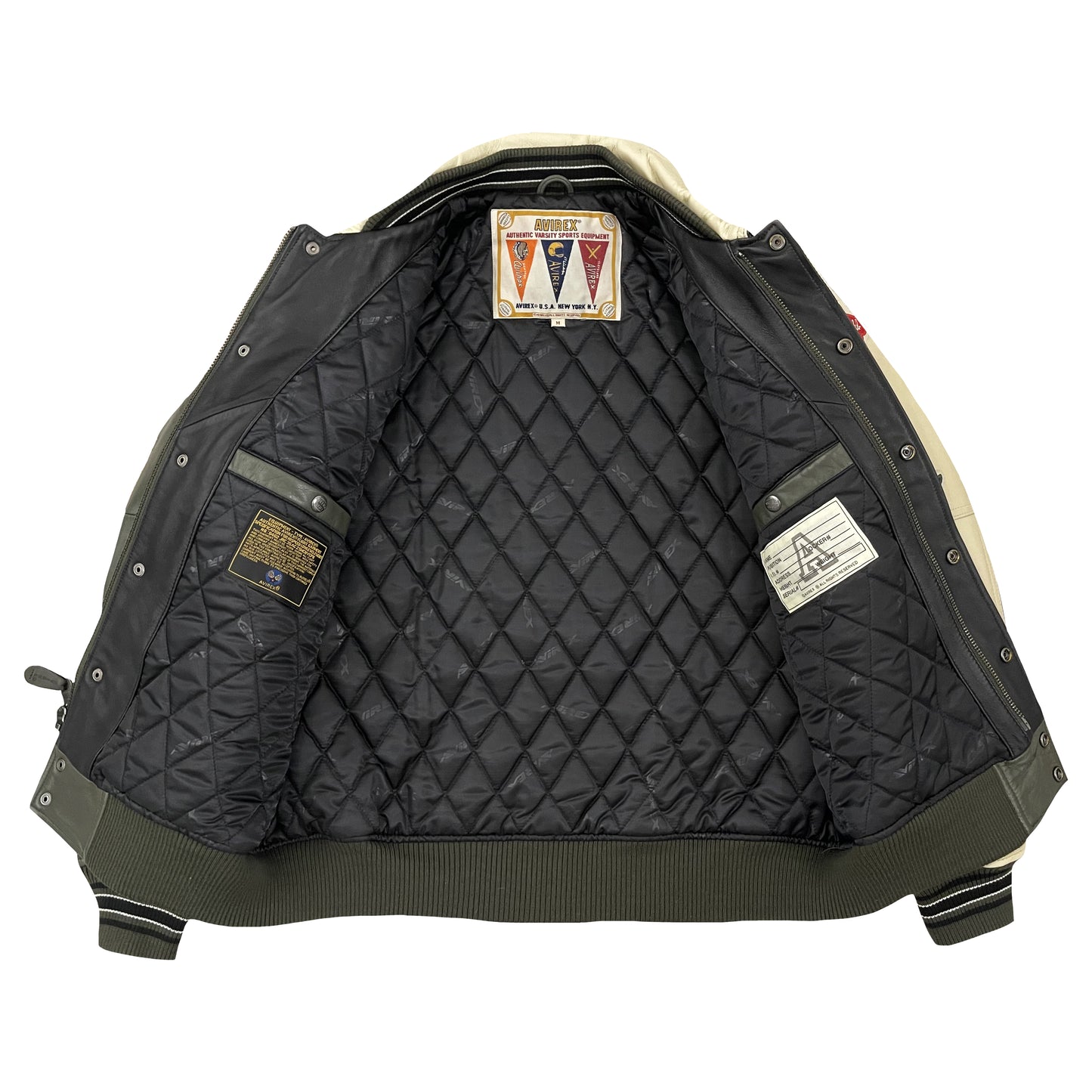 Avirex Wildbears Leather Varsity Jacket - M
