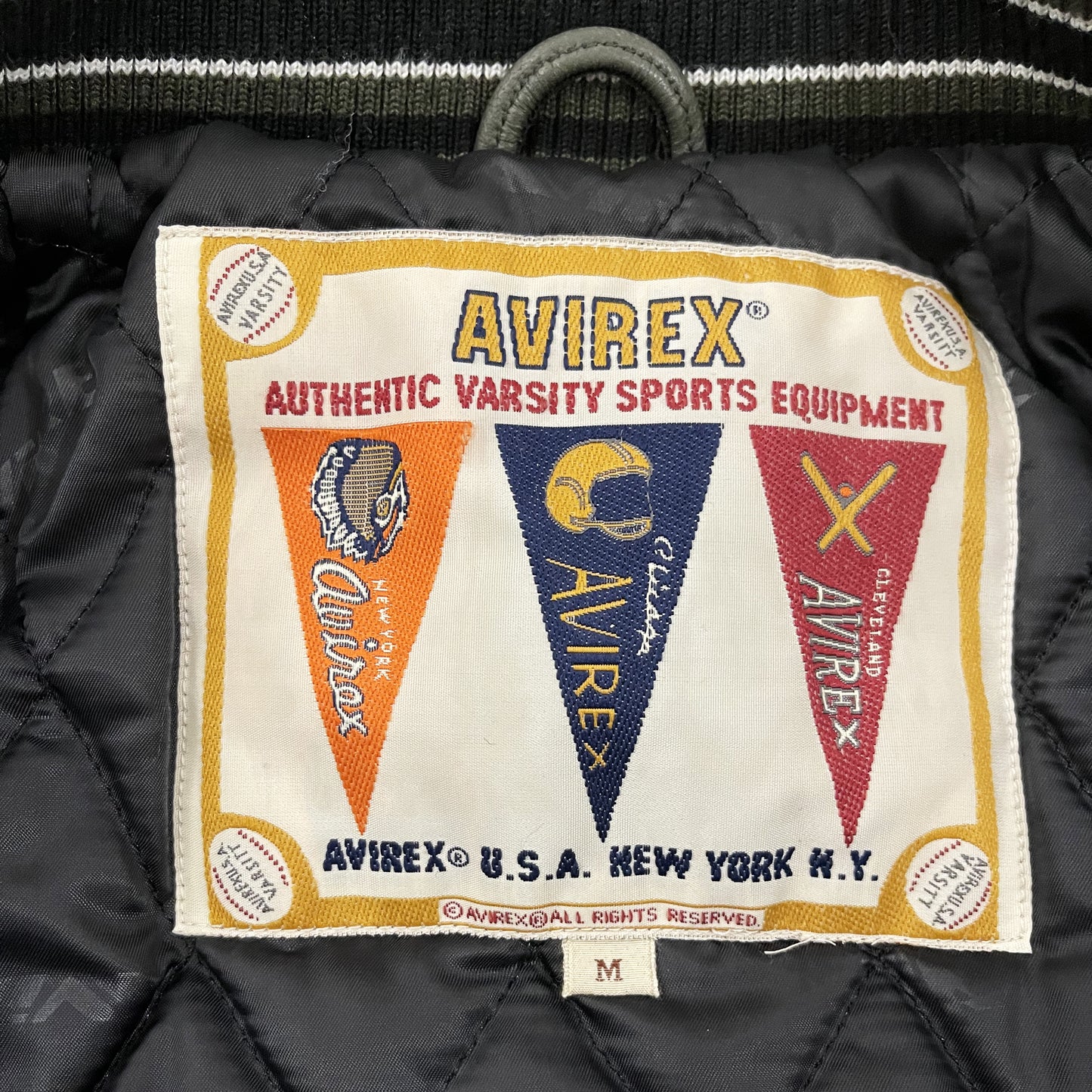 Avirex Wildbears Leather Varsity Jacket - M