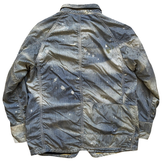 Kapital Hickory Striped Distressed Jacket - M
