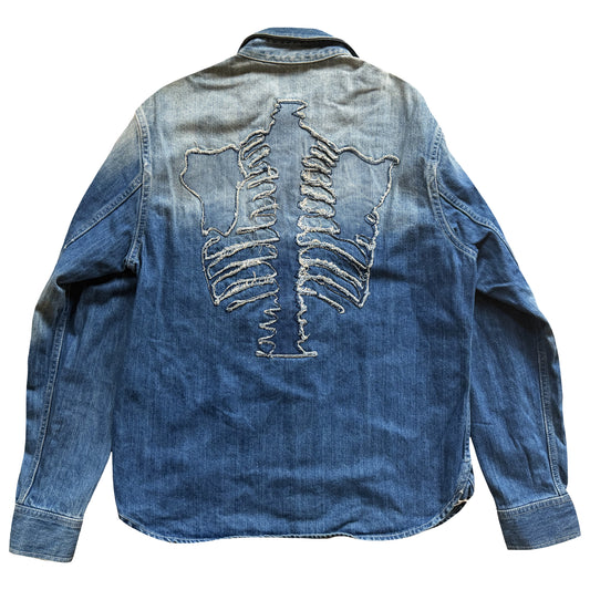 Vanson Leathers Skeleton Denim Shirt - M