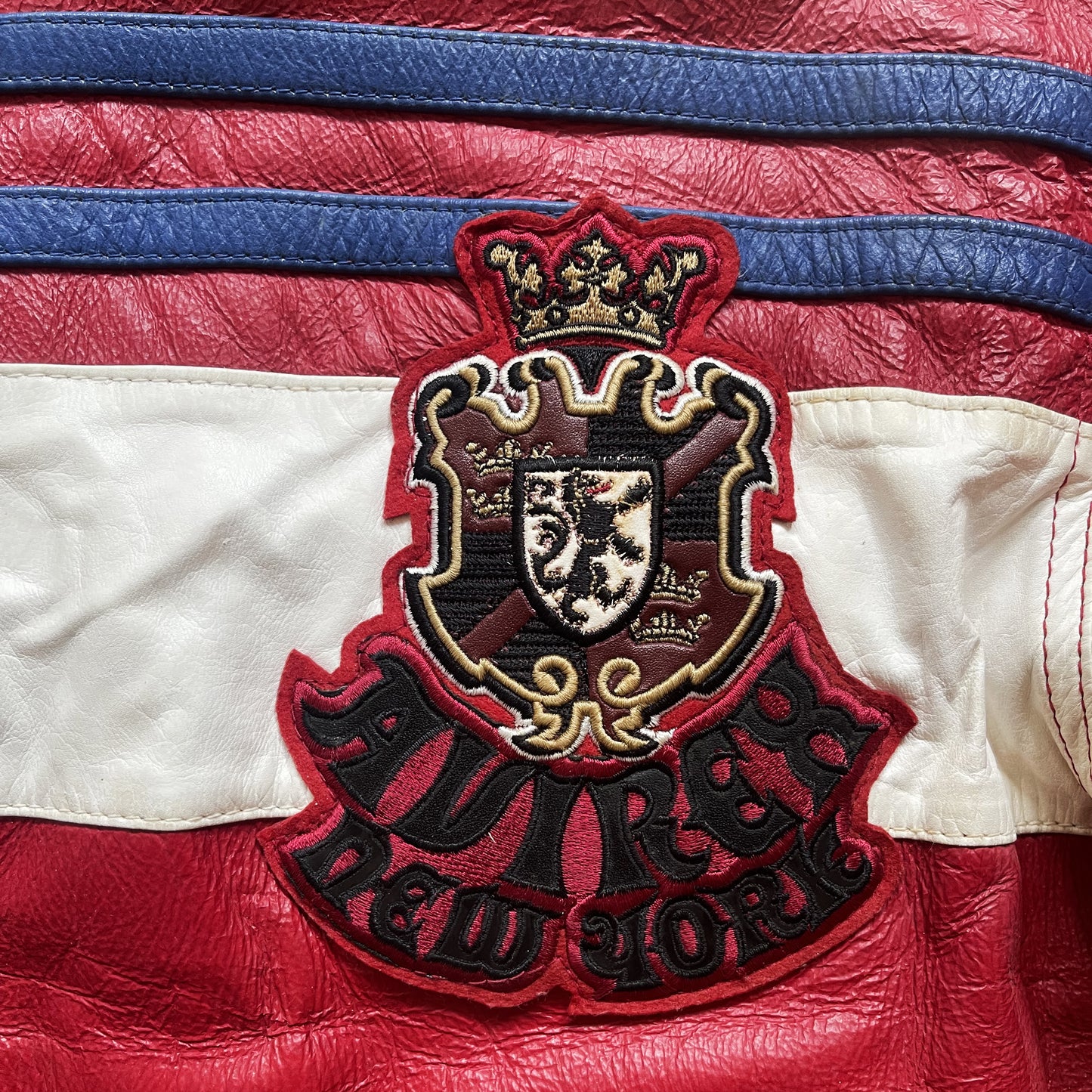 Avirex Lions Leather Varsity Jacket - L