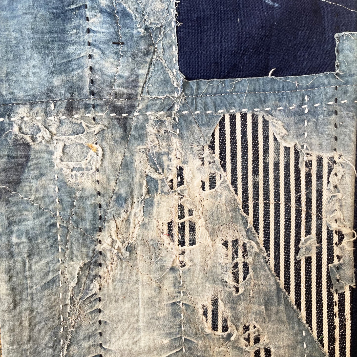 Boro Sashiko Distressed 501 Jeans - W36"
