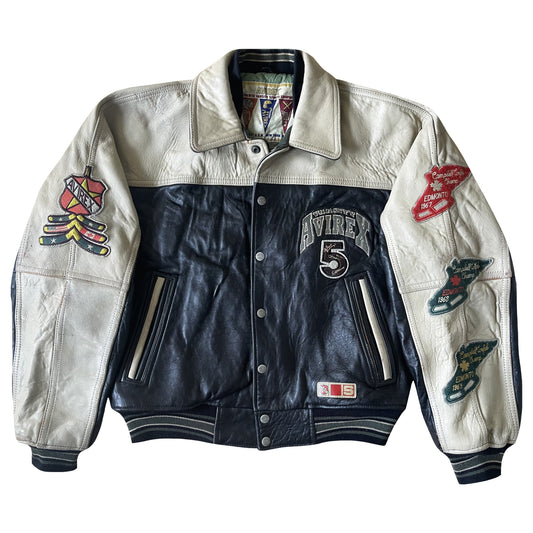 Avirex Wildbears Leather Varsity Jacket - S