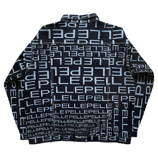 Pelle Pelle Script Full Print Denim Jacket - XL