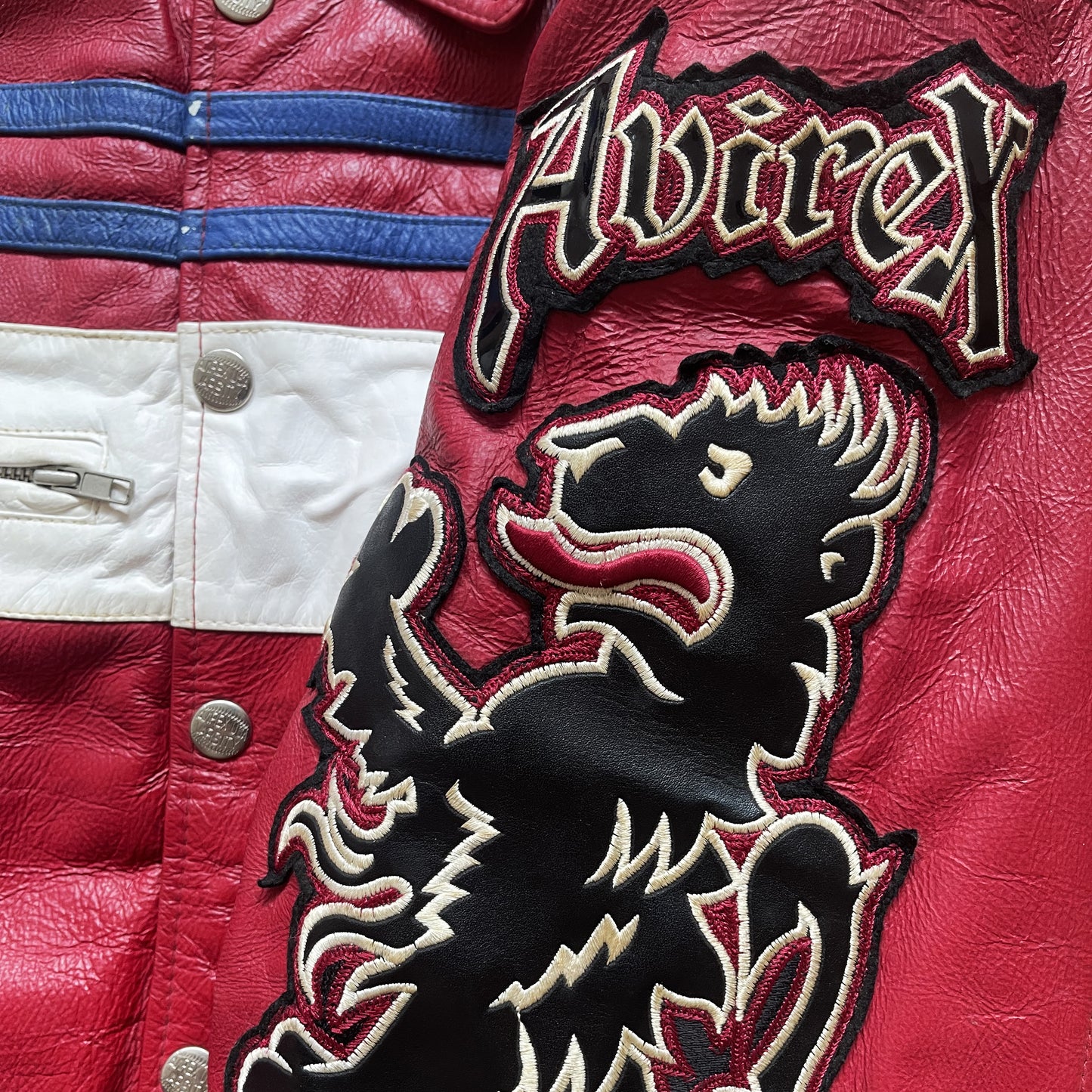 Avirex Lions Leather Varsity Jacket - L