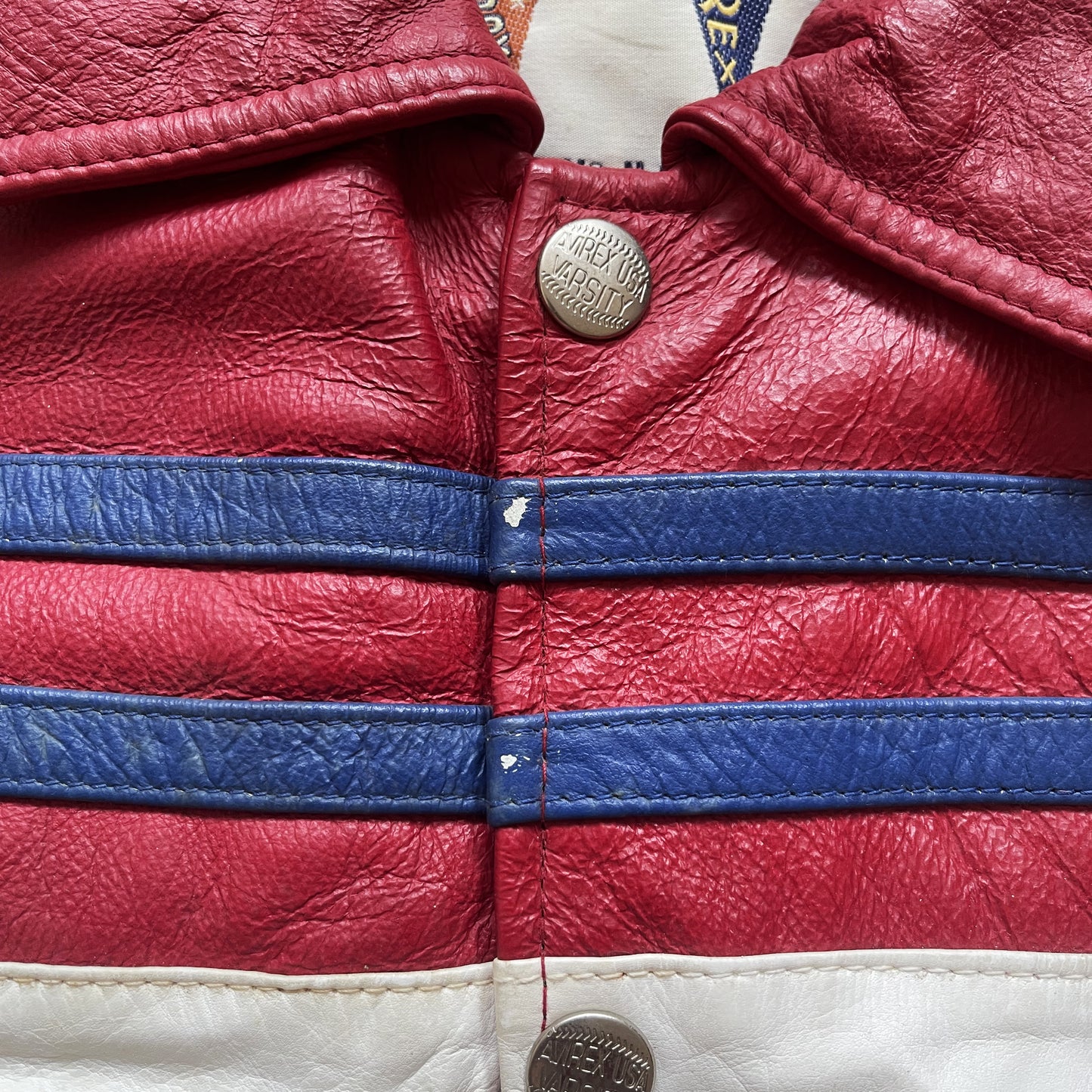Avirex Lions Leather Varsity Jacket - L