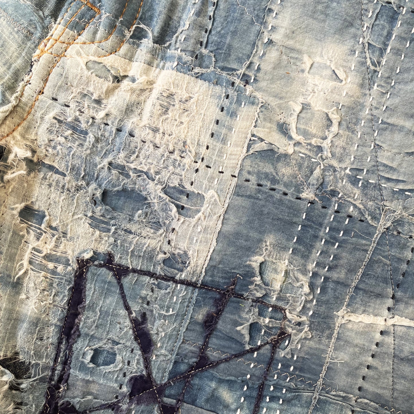 Boro Sashiko Distressed 501 Jeans - W36"