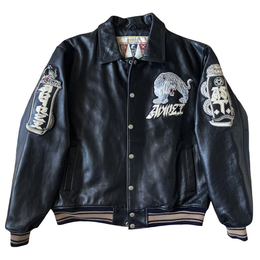 Avirex 'Speed Tigers' Leather Varsity Jacket - L