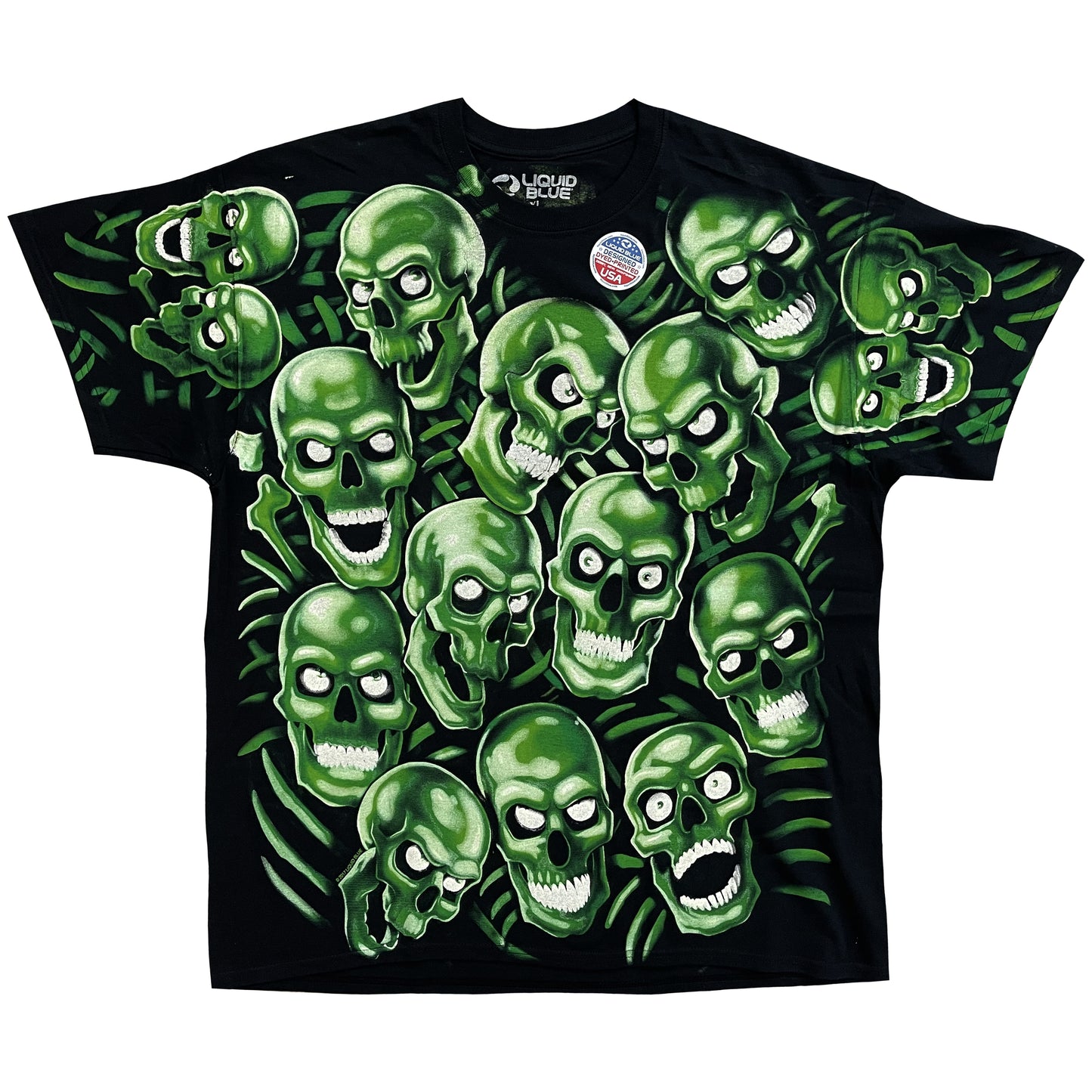 Liquid Blue Skull Pile T-Shirt