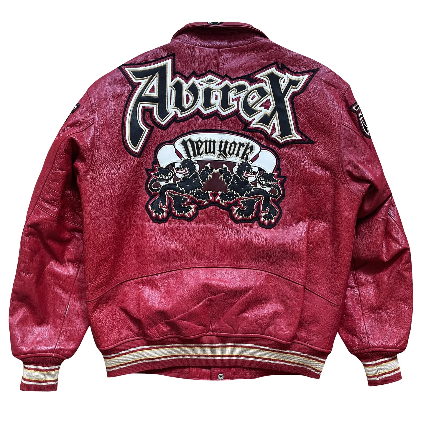 Avirex Lions Leather Varsity Jacket - L