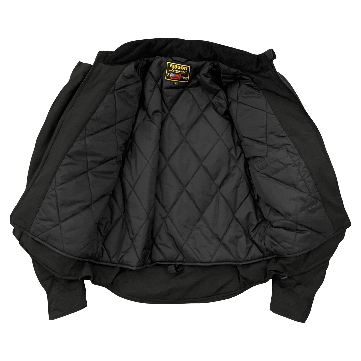Vanson Leathers Triple Black Racing Jacket - L