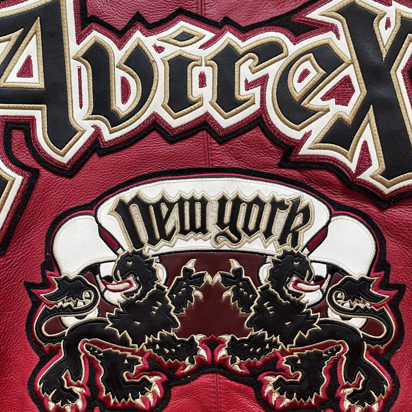 Avirex Lions Leather Varsity Jacket - L