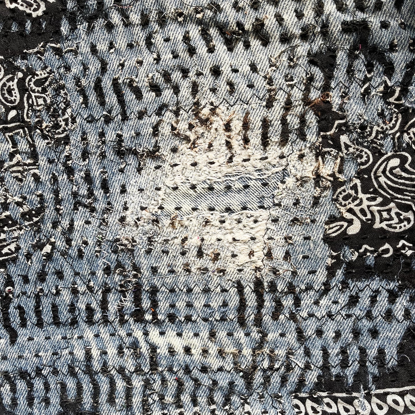 Boro Patchwork Sashiko Distressed Jeans - W34"