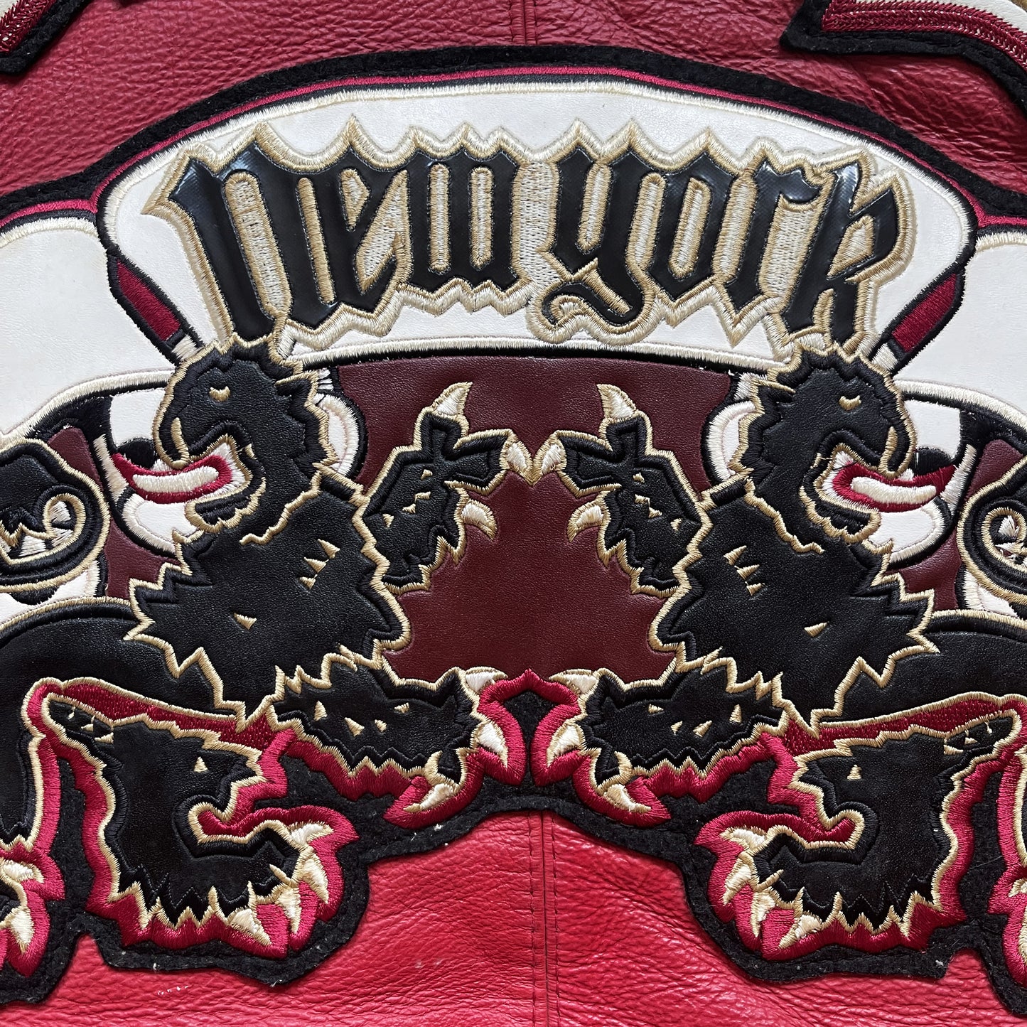 Avirex Lions Leather Varsity Jacket - L