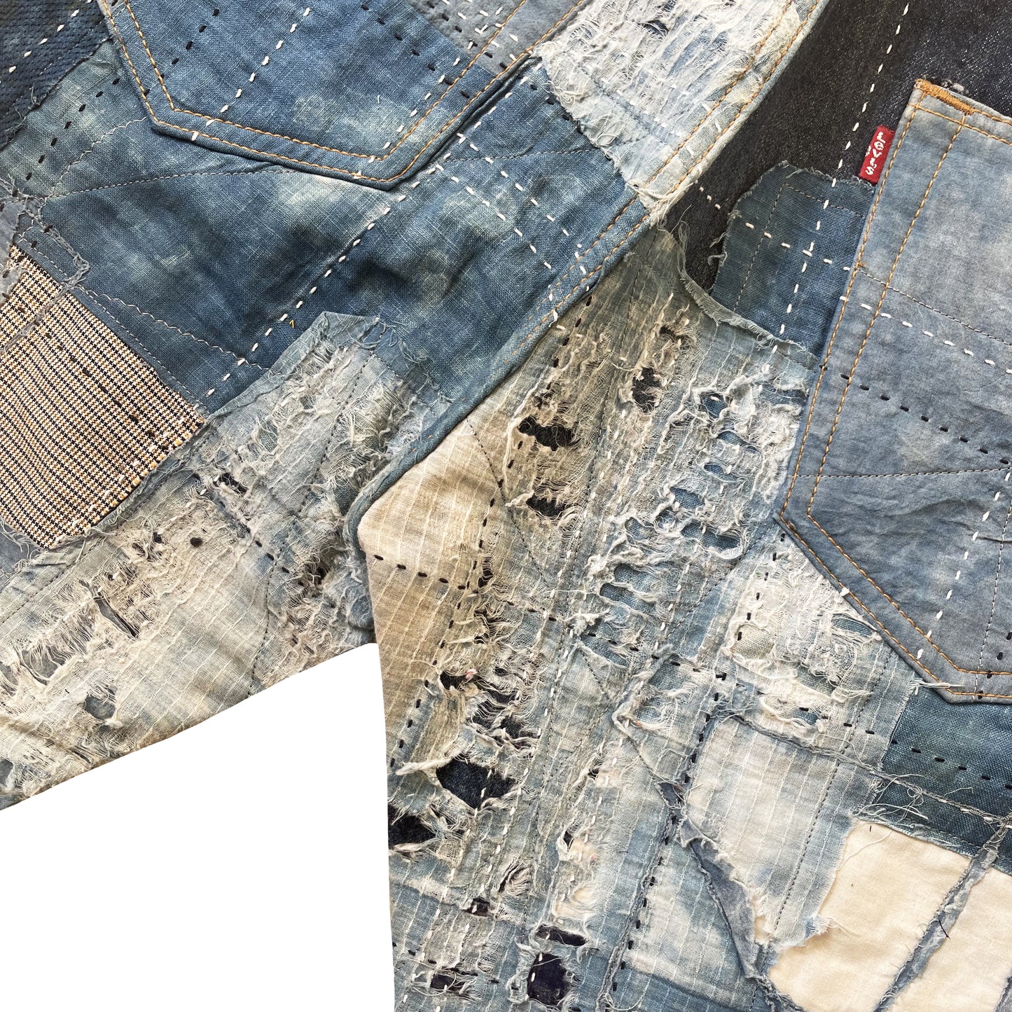 Boro Sashiko Distressed 501 Jeans - W36"