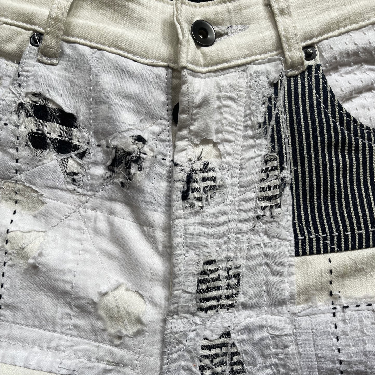 Boro Patchwork Distressed Jeans - W32"