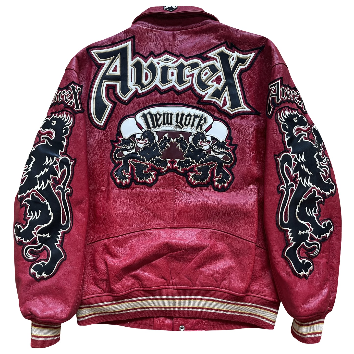 Avirex Lions Leather Varsity Jacket - L