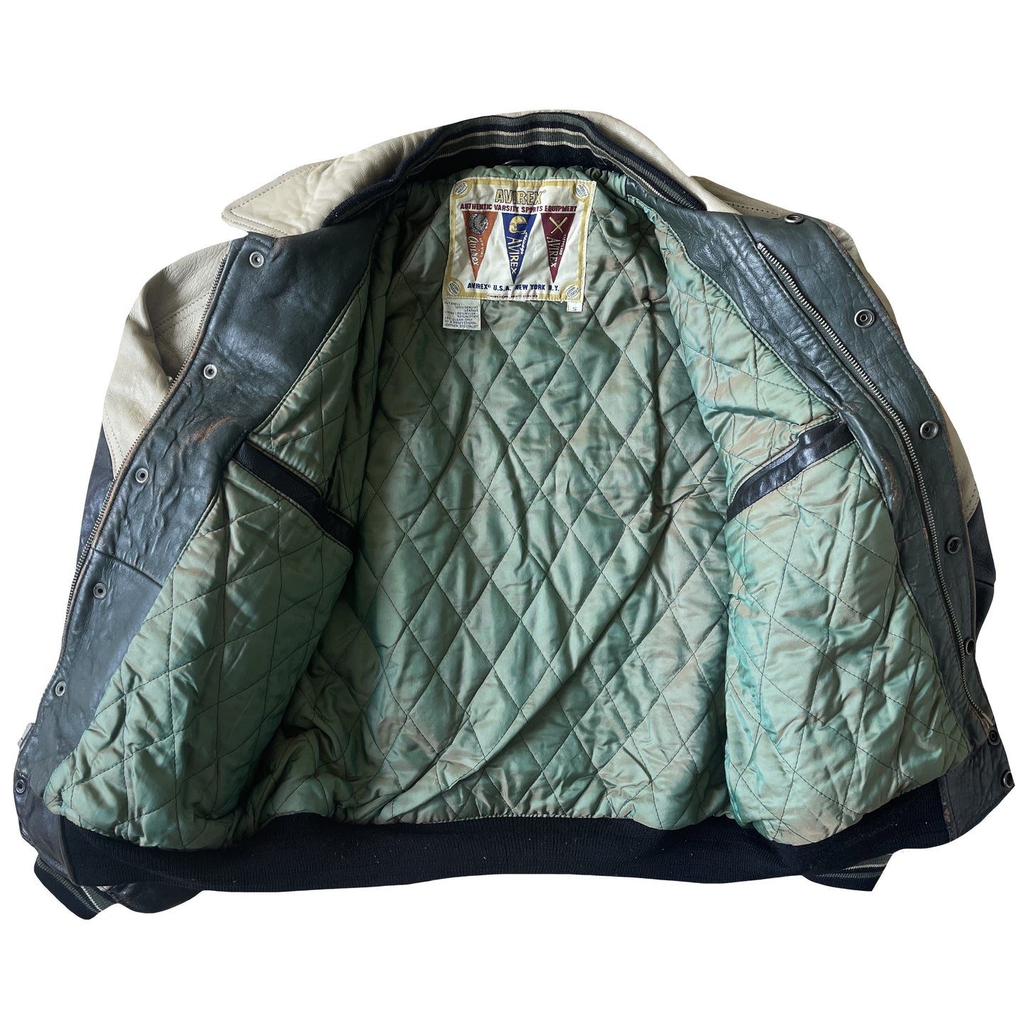 Avirex Wildbears Leather Varsity Jacket - S