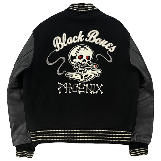 Whitesville Black Bones Varsity Jacket - L